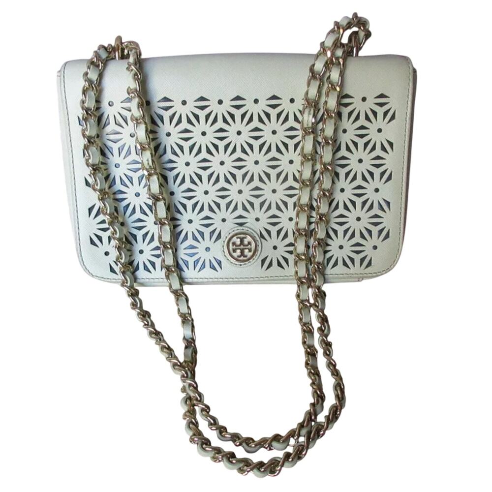 Tory Burch Robinson Mint Julep Floral Purse